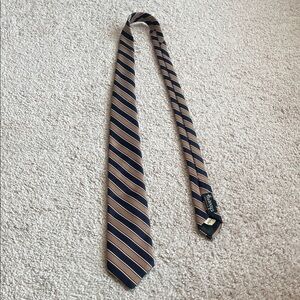 Resilio Slim Navy and Tan Striped Tie